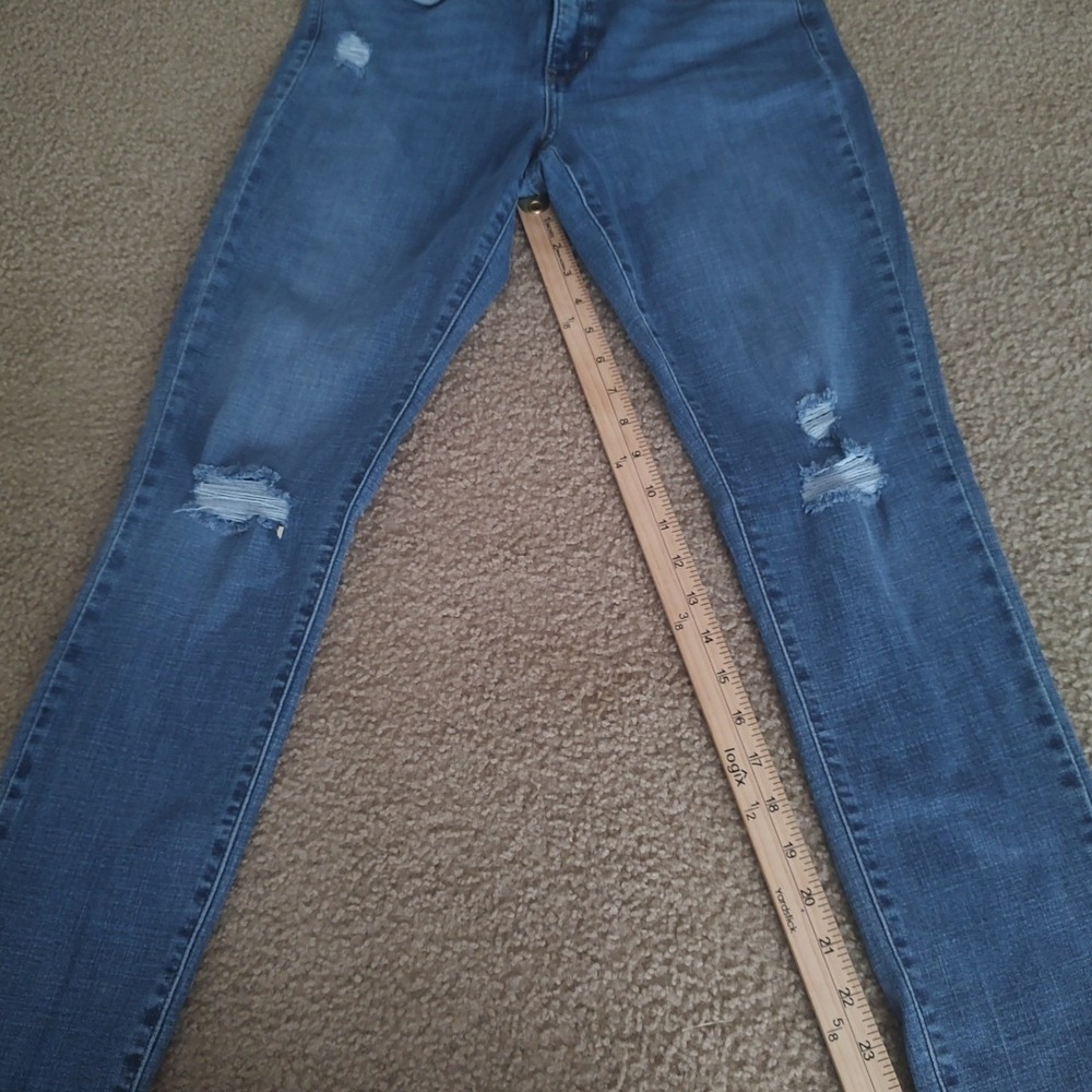Levis 311 Shaping Skinny Jeans Womens 31 Blue Good Distressed Medium Wash Denim